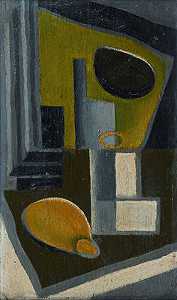 玻璃和柠檬（约1920年） by Juan Gris