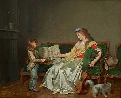 玫瑰篮（约1800年） by Martin Drölling