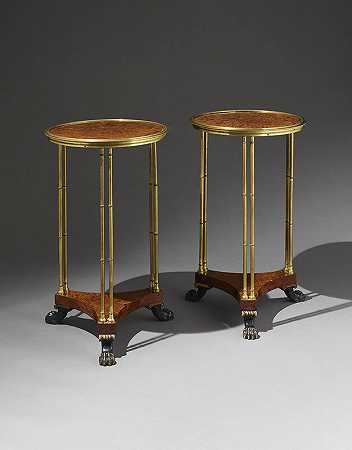 一对桌子（可能是19世纪早期的英国） by Maker unknown
