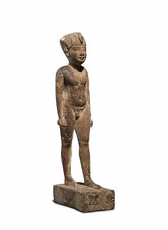 年轻法老的埃及雕像（公元前3世纪早期托勒密时期） by Ancient