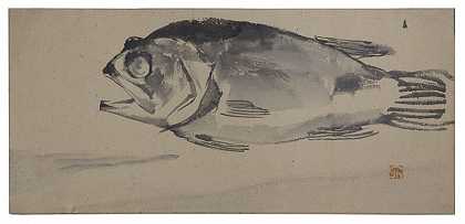 一条鱼，可能是鲷鱼。（约1900年） by Jules Chadel