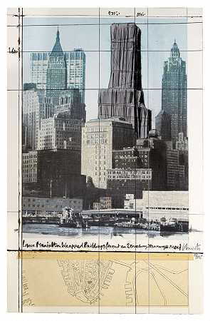 下曼哈顿包装建筑，百老汇2号项目，交换广场20号（1990年） by Christo and Jeanne-Claude