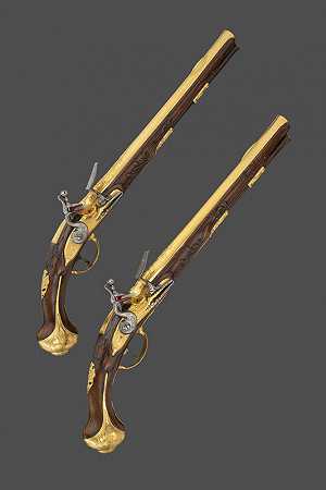 一把佛兰德燧石手枪（约1730年） by Daniel Thiermay