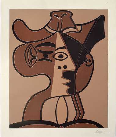 戴帽子的女人的大脑袋（1962） by Pablo Picasso