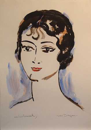 女青年肖像（1925-1930）|出售 by Kees van Dongen