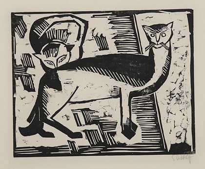 Katzen（猫）（1915） by Karl Schmidt-Rottluff