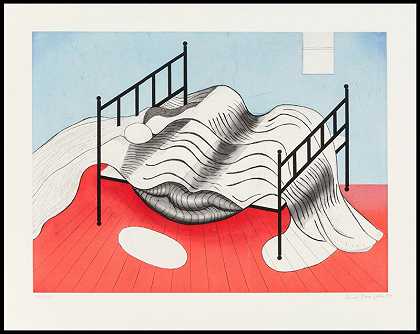 Le Lit Grand Edredon（带唇）（1997年） by Louise Bourgeois