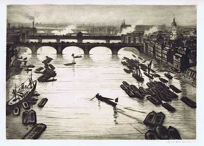伦敦桥（1919） by Christopher Richard Wynne Nevinson