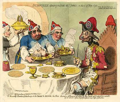 杜穆里耶在圣詹姆斯州立大学用餐…（1793） by James Gillray