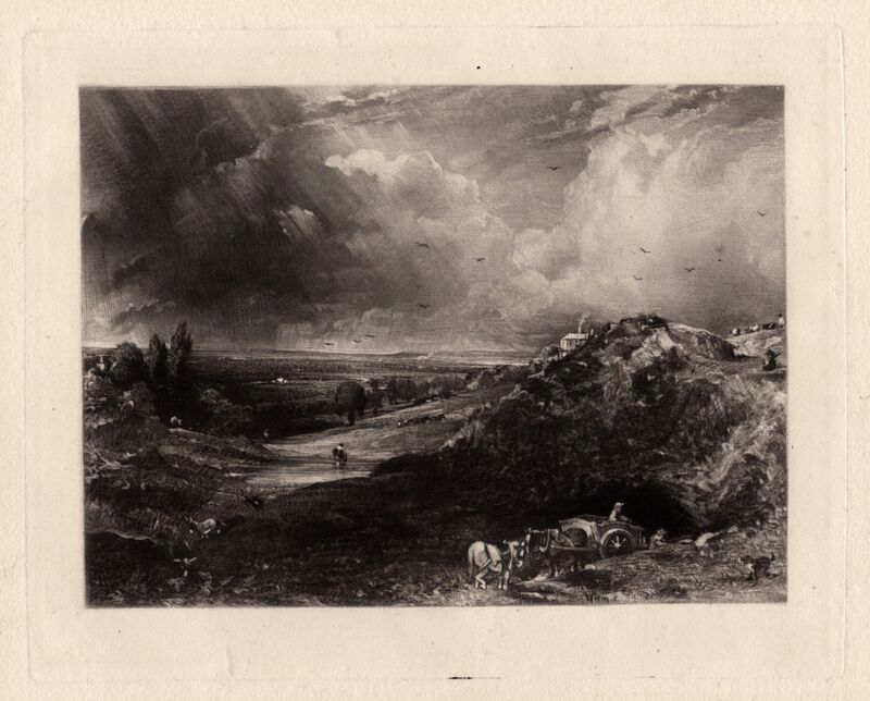 《荒原》（汉普斯特德荒原，暴风雨的正午——挖沙者）（1830） by John Constable