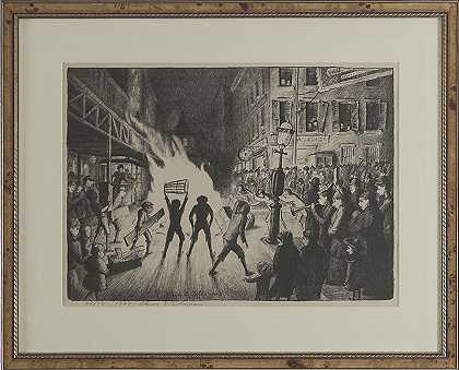 \\《选举之夜篝火》（1928） by Glenn O. Coleman