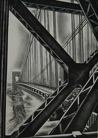 乔治·华盛顿桥与B（1931） by Howard N. Cook