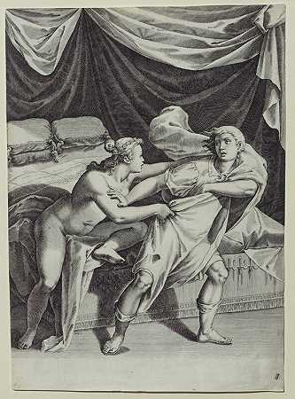 约瑟夫逃离波提乏的妻子（16世纪下半叶） by Monogrammist MG