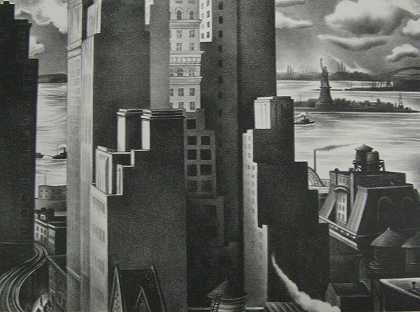纽约下城（1934） by Victoria Hutson Huntley