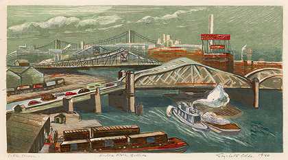 哈莱姆河大桥（约1940年） by Elizabeth Olds