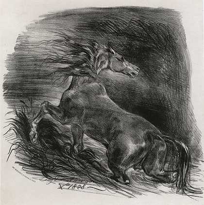 野马（1828） by Eugène Delacroix