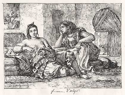 阿尔及尔妇女（1833年） by Eugène Delacroix