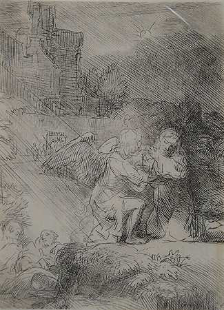 《花园中的痛苦》（1663） by Rembrandt van Rijn