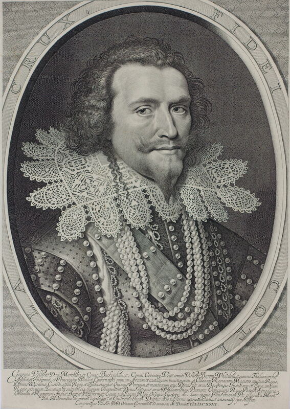 乔治·维利尔斯（1592-1628），白金汉第一公爵，詹姆斯一世和查理一世宫廷中的政治家（1626年） by Willem Jacobsz Delff after Michiel van Miereveld