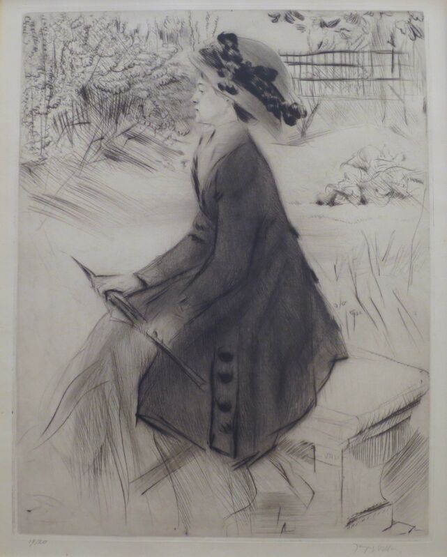 石凳（花园）（1908年） by Jacques Villon