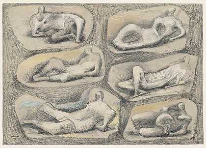斜倚人像（1943） by Henry Moore