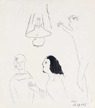 La Conversation（约1930年） by Marc Chagall