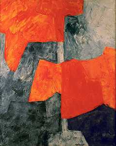 灰色和红色（1964） by Serge Poliakoff