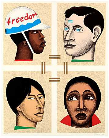 自由或奴隶制（1998） by Elizabeth Catlett