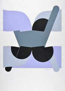 无标题（灰色、黑色和淡紫色成分）（约1970年） by Luis Wells