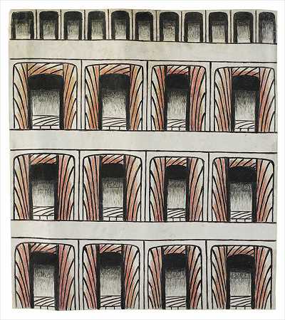 无标题（拱门）（1960） by Martín Ramírez