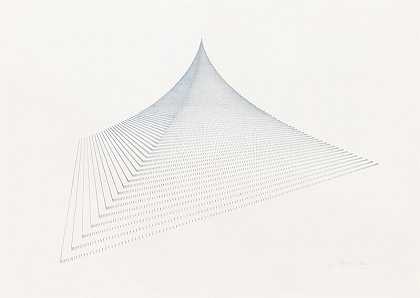 概率金字塔II（1981） by Agnes Denes