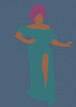 坚强的立场-黑人女性数码插图-女权主义-粉色+蓝色+青色（2020） by Samantha Viotty