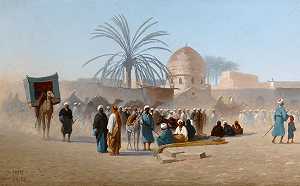开罗市场（约1860年） by Charles Théodore Frère