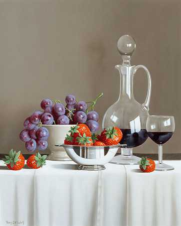 葡萄、草莓和葡萄酒倾析器 by Tony de Wolf
