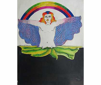 有着紫丁香和彩虹翅膀的男人（1971） by Ricardo Migliorisi