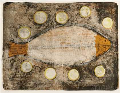 半鱼（1969） by Rufino Tamayo