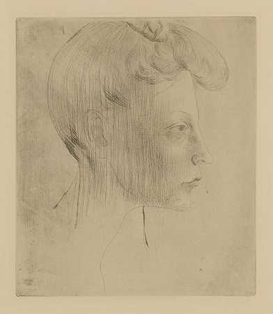 女性头部，侧面（Bloch 6；Baer 7） – 毕加索