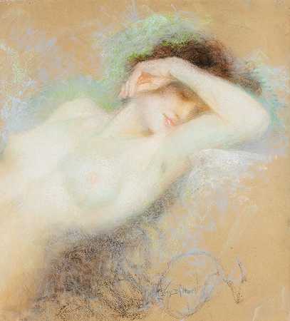 LUCIEN L|VY-DHURMER |裸体女人的肖像 – 卢西恩·莱维·杜尔默