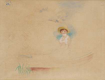 拉约尔和戴草帽的年轻女子（坐在船上的女人） – 皮埃尔·奥古斯特·雷诺阿