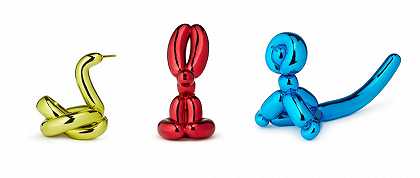 气球兔（红色）、气球猴（蓝色）、气球天鹅（黄色）[三部作品] – 库恩斯