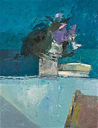 有鲜花和躺椅的桌子 – 唐纳德·汉密尔顿·弗雷泽