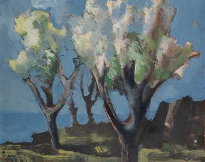 苹果树盛开，1934年 – RODOLPHE-THÉphile-BOSSHARD–