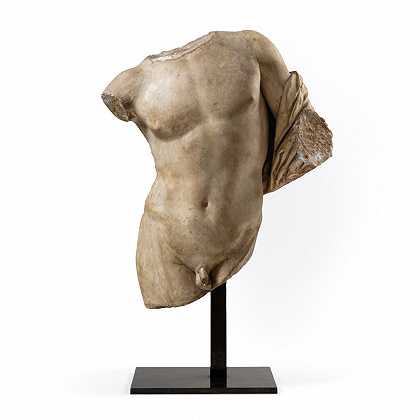 年轻人的大理石躯干，罗马艺术，约公元2世纪。 – A-Roman-Marble-Torson-of-A-Youth-大约公元2世纪-