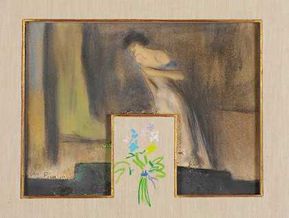 两幅画：（一）伊维特·吉尔伯特；（二） 花束 – 毕加索