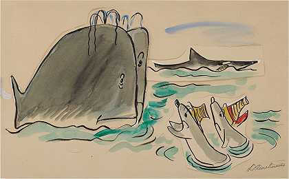 海豹问鲸鱼（为“玛丽娜”画草图） – 路德维希·贝梅尔曼