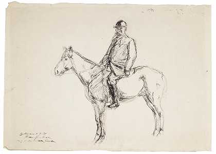 韦尔尼茨的船长骑着他征服的哥萨克马（一个有军事装饰的骑手的肖像（铁十字架）） – 麦克斯·贝克曼-
