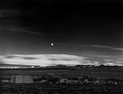 月亮升起，赫尔南德斯，新墨西哥州 – 安塞尔·亚当斯