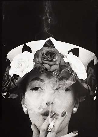 帽子+5玫瑰，巴黎（VOGUE），1956年 – 威廉·克莱因-