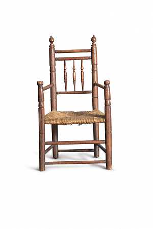 大约1700年，马萨诸塞州斯普林菲尔德，朝圣者世纪化灰烬和枫树鞍座扶手椅 – PILGRIM-CENTURY-Turn-ASH-AND-MAPLE-POMMEL-HANDLE-Armschair-SPRINGFIELD-MASSACHUSETTS-CIRCA-1700