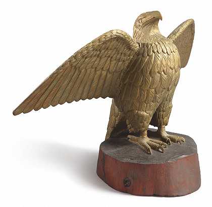 约1920年，新罕布什尔州朴茨茅斯艾瓦·斯宾尼雕刻和吉尔特伍德鹰 – 雕刻和吉尔特伍德鹰伊瓦斯宾尼朴茨茅斯新罕布什尔大约1920年